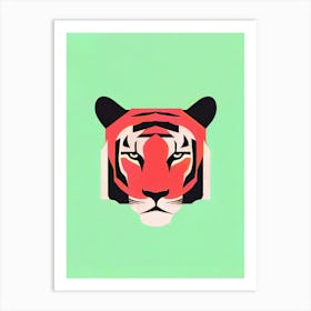 Striped Prowess Tiger Retro Poster Art Print