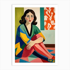 Woman Sitting On The Floor Art Print