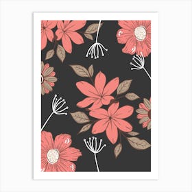 Seamless Floral Pattern 41 Art Print