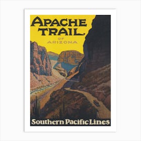 Apache Trail Arizona Vintage Travel Poster Art Print