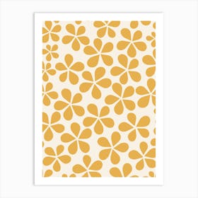 Daisy Florets | 06 - Mustard Yellow And Cream White Art Print