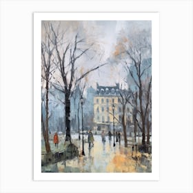 Winter City Park Painting Luxembourg Gardens Paris 3 Art Print