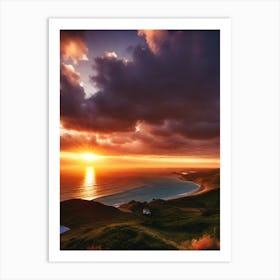 Sunset Over A Hill Art Print