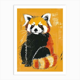 Yellow Red Panda 3 Art Print