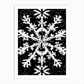 Winter Snowflake Pattern,Snowflakes Black & White 2 Art Print