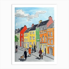 Dublin, Dreamy Storybook Illustration 3 Art Print