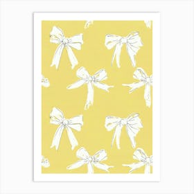 Sunshine Coquette Bows 3 Pattern Art Print