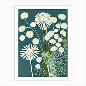 Queen Anne's Lace Wildflower Modern Muted Colours 2 Art Print