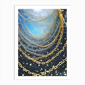 Gold Chains In Space Art Print