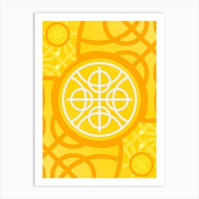 Geometric Glyph Abstract in Happy Yellow and Orange n.0020 Art Print