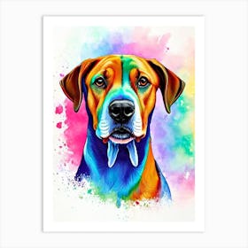 Rhodesian Ridgeback Rainbow Oil Painting Dog Art Print