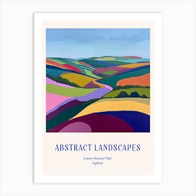 Colourful Abstract Exmoor National Park England 4 Poster Blue Art Print