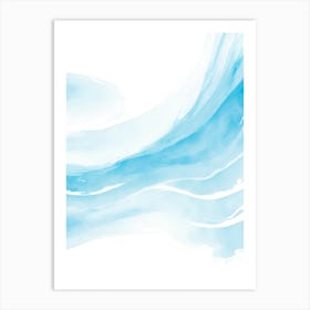 Blue Ocean Wave Watercolor Vertical Composition 105 Art Print