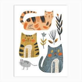 Ragapur Cat Clipart Illustration 5 Art Print