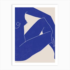 Nude Study Blue 1 Art Print
