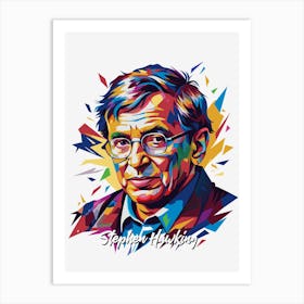 Stephen Hawking 03 Portrait WPAP Pop Art Art Print