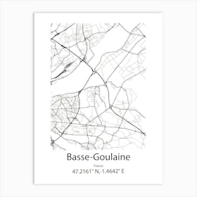 Basse Goulaine,France Minimalist Map Art Print