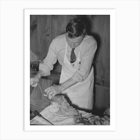 Fsa (Farm Security Administration) Supervisor Making Sausage During A Meat Cutting Demonstration Before Fs Art Print