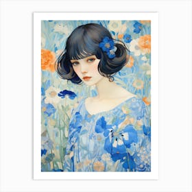 Blue Flowers 41 Art Print