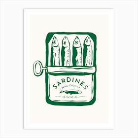 Green Sardines Kitchen Poster Art Print