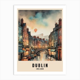 Dublin City Ireland Travel Poster (2) Art Print