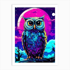 Owl In The Night Sky 1 Art Print