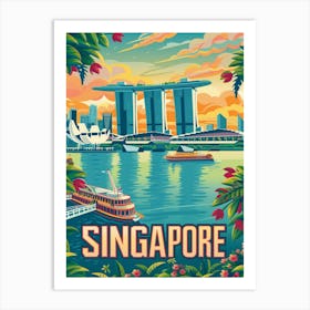 Singapore Travel Poster Art Print