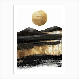 Gold And Black 42 Art Print