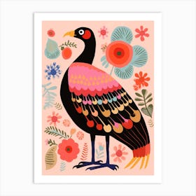 Pink Scandi Vulture 3 Art Print