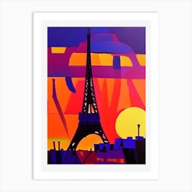 Eiffel Tower Abstract Geometric Art Print