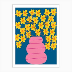 Flowers Retro 3 Art Print