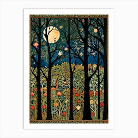 William Morris Moonlight In The Woods 52 Art Print