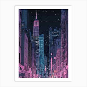 New York City Anime Illustration Art Print