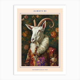 Goat In Medieval Clothes Portrait Poster Art Print