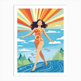 Body Positivity Day At The Beach Colourful Illustration  9 Art Print