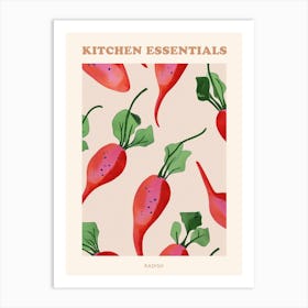 Radish Pattern Illustration Poster  2 Art Print