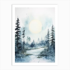 Watercolour Of Sipoonkorpi National Park   Finland 1 Art Print