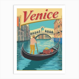 Aihrgdesign A Vintage Travel Poster Of Venice 3 Art Print