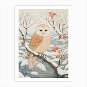 Winter Bird Painting Owl 2 Art Print