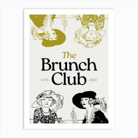 The Brunch Club Green & Black Art Print