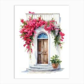 Split, Croatia   Mediterranean Doors Watercolour Painting 1 Art Print