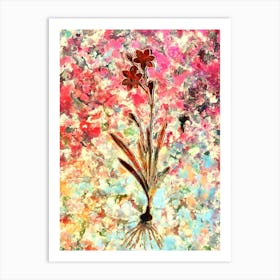 Impressionist Coppertips Botanical Painting in Blush Pink and Gold Art Print