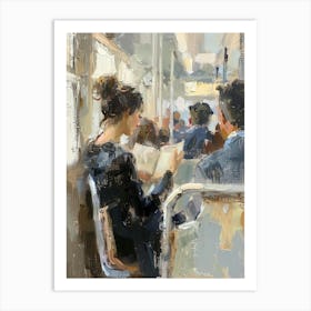 'Reading On The Train' Art Print