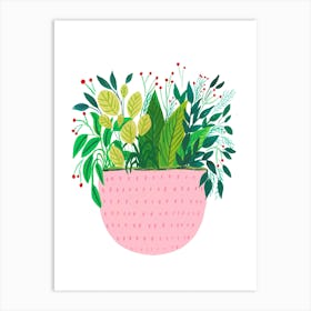 Pink Potted Plant Art Print