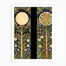 William Morris Two Trees And A Moon Art Print