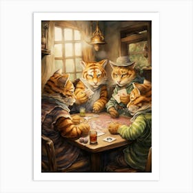 Tiger Illustration Board Gaming Watercolour 1 Art Print
