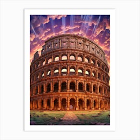 Colosseum Pixel Art 3 Art Print