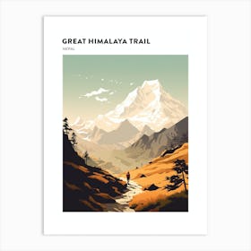 Great Himalaya Trail Nepal 4 Hiking Trail Landscape Poster Art Print