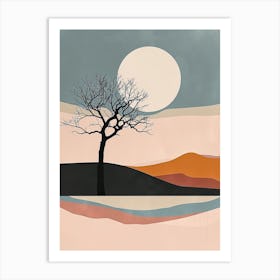 Lone Tree, Minimalism 3 Art Print