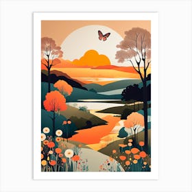 Butterfly Landscape Sunrise IV Art Print